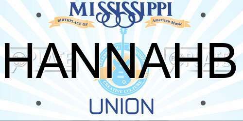 HANNAHB Mississippi License Plate