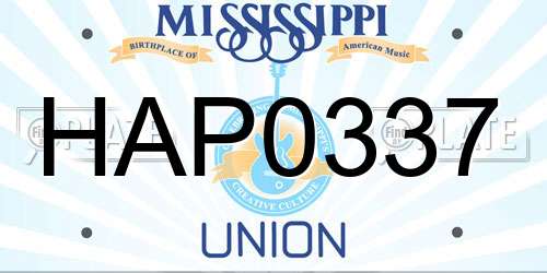 HAP0337 Mississippi License Plate