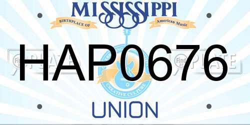 HAP0676 Mississippi License Plate
