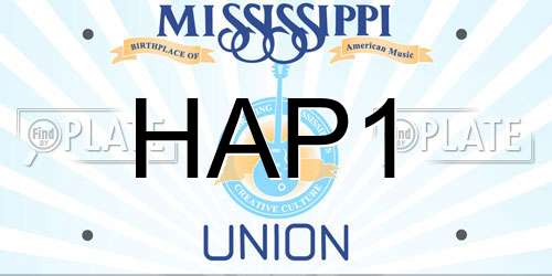 HAP1 Mississippi License Plate