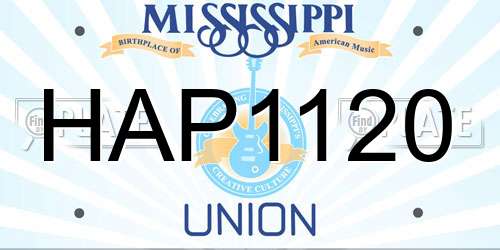 HAP1120 Mississippi License Plate