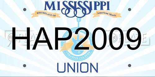 HAP2009 Mississippi License Plate