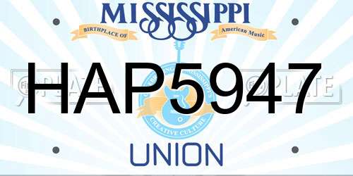 HAP5947 Mississippi License Plate