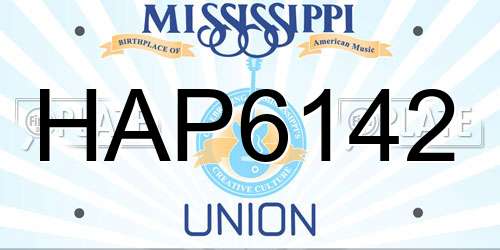 HAP6142 Mississippi License Plate