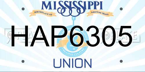 HAP6305 Mississippi License Plate