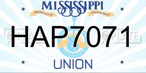 HAP7071 Mississippi License Plate
