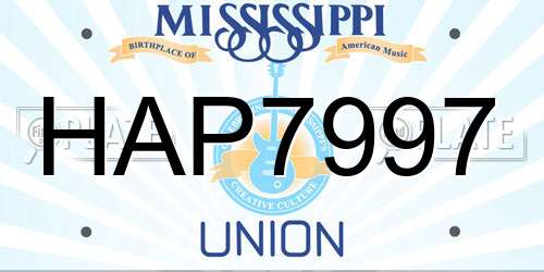 HAP7997 Mississippi License Plate
