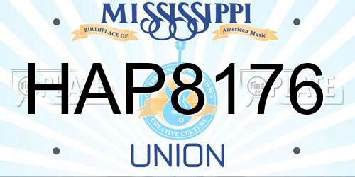 HAP8176 Mississippi License Plate