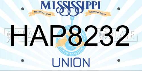 HAP8232 Mississippi License Plate