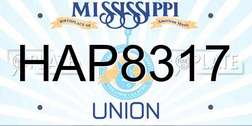HAP8317 Mississippi License Plate