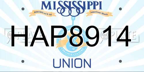 HAP8914 Mississippi License Plate