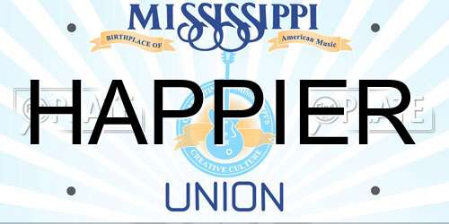 HAPPIER Mississippi License Plate