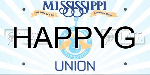 HAPPYG Mississippi License Plate