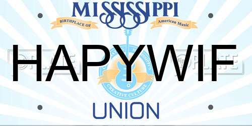 HAPYWIF Mississippi License Plate