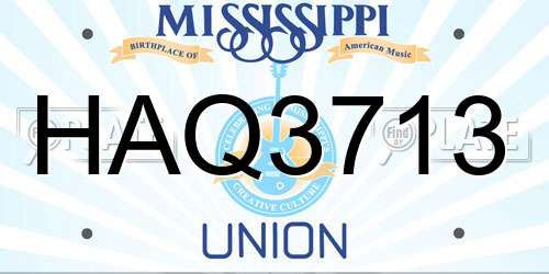 HAQ3713 Mississippi License Plate