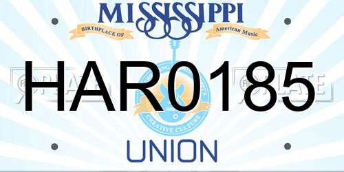 HAR0185 Mississippi License Plate