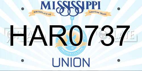 HAR0737 Mississippi License Plate