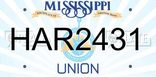 HAR2431 Mississippi License Plate