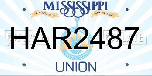 HAR2487 Mississippi License Plate