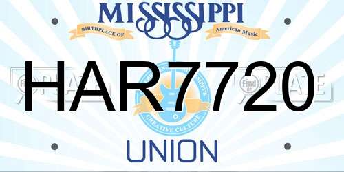 HAR7720 Mississippi License Plate