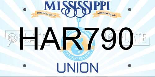 HAR790 Mississippi License Plate