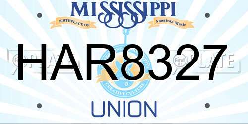 HAR8327 Mississippi License Plate