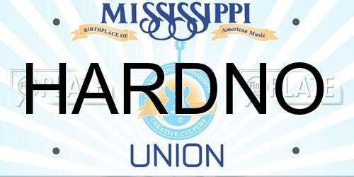 HARDNO Mississippi License Plate