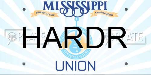 HARDR Mississippi License Plate