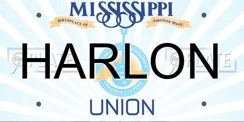 HARLON Mississippi License Plate