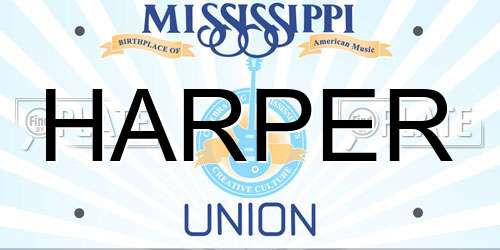 HARPER Mississippi License Plate