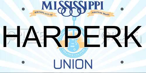 HARPERK Mississippi License Plate