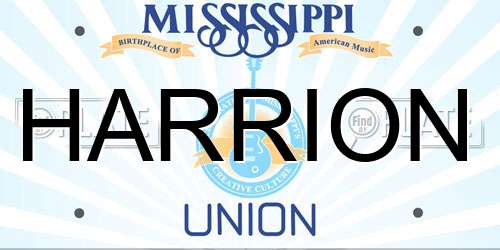 HARRION Mississippi License Plate