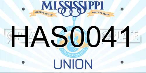 HAS0041 Mississippi License Plate