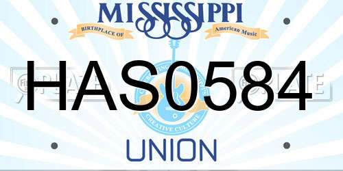 HAS0584 Mississippi License Plate