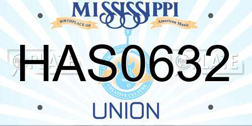HAS0632 Mississippi License Plate
