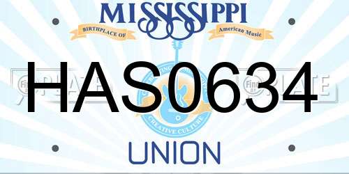 HAS0634 Mississippi License Plate