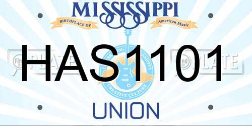 HAS1101 Mississippi License Plate