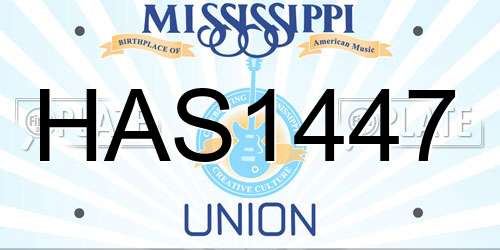 HAS1447 Mississippi License Plate