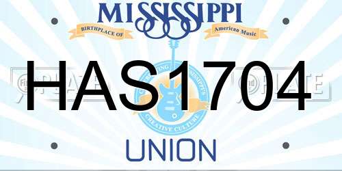 HAS1704 Mississippi License Plate