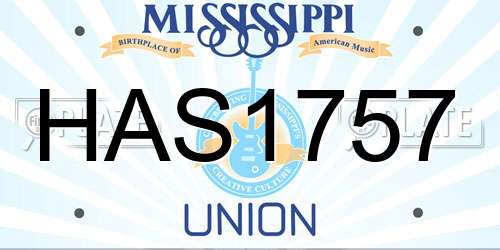 HAS1757 Mississippi License Plate