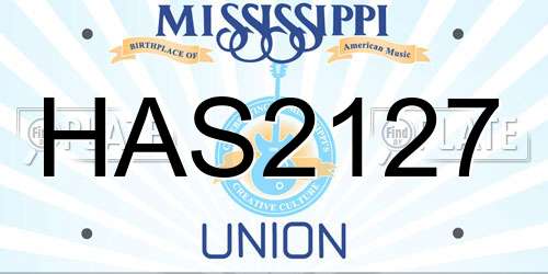 HAS2127 Mississippi License Plate