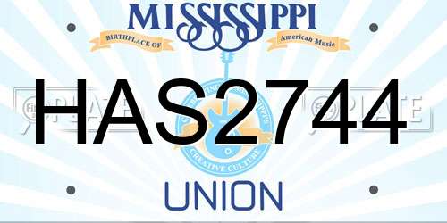 HAS2744 Mississippi License Plate
