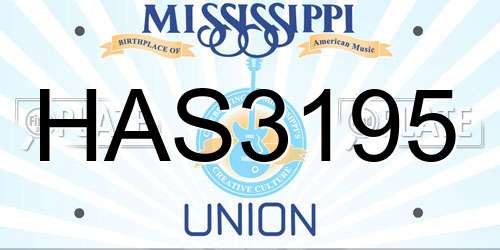 HAS3195 Mississippi License Plate