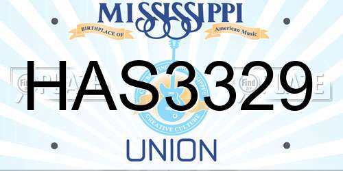 HAS3329 Mississippi License Plate