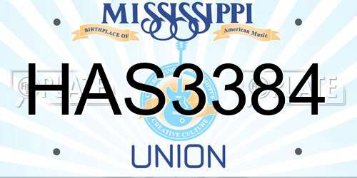 HAS3384 Mississippi License Plate