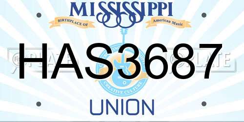 HAS3687 Mississippi License Plate