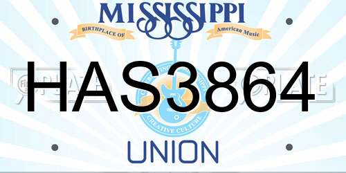 HAS3864 Mississippi License Plate