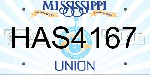 HAS4167 Mississippi License Plate