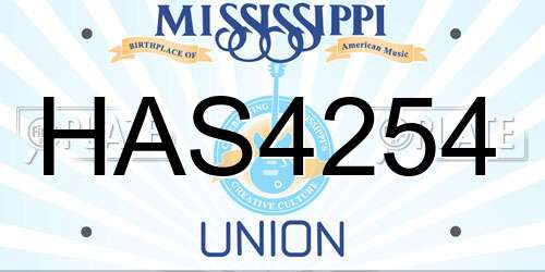 HAS4254 Mississippi License Plate