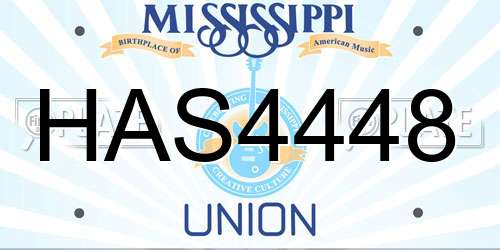 HAS4448 Mississippi License Plate
